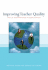 Improving Teacher Quality: the U.S. Teaching Force in Global Context