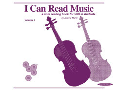 I Can Read Music, Volume 1: a Note Reading Book for Viola Students