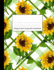 College Ruled Composition Notebook: Yellow Sunflowers Green Trellis Design Cover-Blank Lined Interior