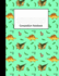 Composition Notebook: Wide Ruled Kids Writing Book Dinosaurs on Aqua Design Cover