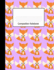 Composition Notebook: Wide Ruled Kids Writing Book Cute Fox on Lilac Design Cover