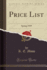 Price List: Spring 1929 (Classic Reprint)