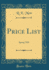Price List: Spring 1929 (Classic Reprint)