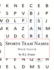 Sports Team Names: Word Search