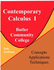 Contemporary Calculus I: Butler Community College