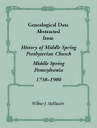 Genealogical Data Abstracted From History of Middle Spring Presbyterian Church, Middle Spring, Pennsylvania 1738-1900
