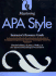 Mastering Apa Style Instructors Resource Guide