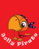 Parrot Pirate Captain College Ruled Bird Pet Notebook