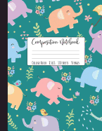 Composition Notebook College Ruled: Large Elephant Notebook, School Notebooks, Elephant Composition Book, Elephant Gifts, Cute Composition Notebooks, College Notebooks, 8.5" X 11"