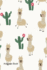 Address Book: Include Alphabetical Index With Cute Alpaca and Cactus Seamless Cover