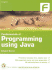 Fundamentals of Programming Using Java
