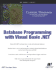 Database Programming With Visual Basic. Net