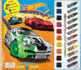 Hot Wheels Deluxe Poster Paint & Color-Coloring Book for Kids, 80 Illustrations, 10 Watercolor Paints, 12 Crayons, 1 Paint Brush