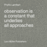 Phyllis Lambert: Observation is a Constant That Underlies All Approaches