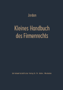 Kleines Handbuch Des Firmenrechts
