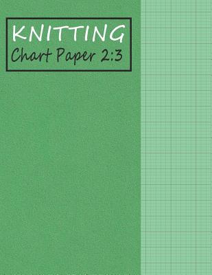 Knitting Chart Paper 2: 3: Blank Graph Notebook Ratio 2:3 - Green - Dot, Red