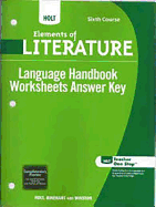 Language Handbook Worksheets Answer Key, Elements of Literature Sixth Course 2009