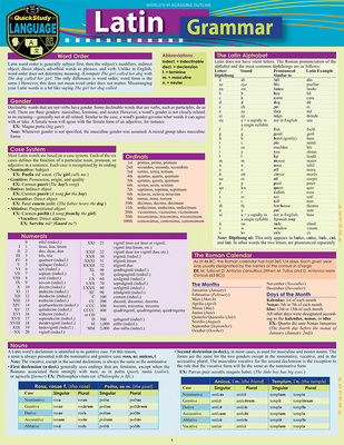 Latin Grammar: a QuickStudy Language Reference Guide - Arnet, Liliane, and Jacobs, Rachel