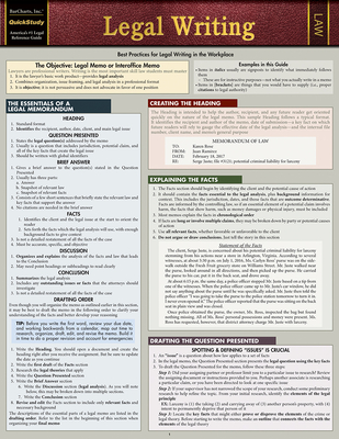 Legal Writing: Quickstudy Laminated Reference Guide - Barcharts Inc