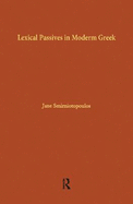 Lexical Passives in Modern Greek