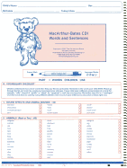 MacArthur Communicative Development Inventories (CDI): Words and Sentences, NCS Scannable