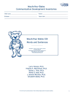MacArthur Communicative Development Inventories (CDIs): Words and Sentences, Desktop Scannable