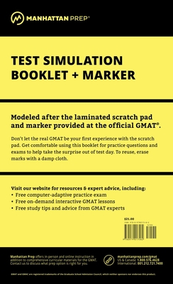 Manhattan Prep GMAT Test Simulation Booklet - Manhattan Prep