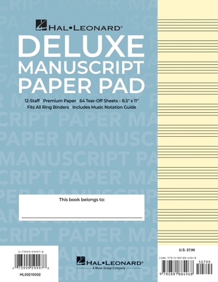 Manuscript Paper (Deluxe Pad)(Blue Cover) - Hal Leonard Corp (Creator)