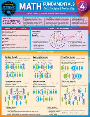 Math Fundamentals 4 - Data Analysis & Probability: A Quickstudy Laminated Reference Guide - Warren, Peggy, and Wright, Susan, and Expolog LLC