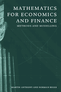 Mathematics for Economics and Finance: Methods and Modelling