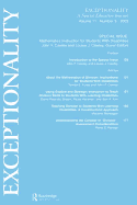 Mathematics Instruction for Students with Disabilities: A Special Issue of Exceptionality