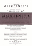 McSweeney's Issues One Through Three