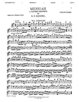Messiah: First Violin Part - Handel, George Friederic (Composer), and Shaw, Watkins (Editor)
