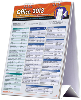 Microsoft Office 2013 Desktop Easel Book: A Quickstudy Reference Tool for Excel, Word, & PowerPoint Including Quickkey Shortcuts - Hales, John