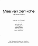 Mies Van Der Rohe: Critical Essays