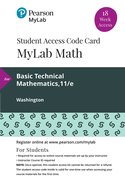 Mylab Math with Pearson Etext -- 18 Week Standalone Access Card -- For Basic Technical Mathematics with Calculus