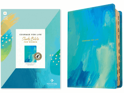 NLT Courage for Life Study Bible for Women, Filament Enabled (Leatherlike, Brushed Aqua Blue)