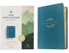 NLT Life Application Study Bible, Third Edition, Large Print (Leatherlike, Teal Blue)