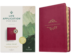 NLT Life Application Study Bible, Third Edition, Large Print (Red Letter, Leatherlike, Berry)