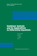 Nonlinear Analysis and Its Applications to Differential Equations