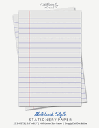 Notebook Style Stationery Paper: Half Letter Size Paper, Note Taking Style, Letter Writing Paper, 25-sheets