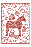 Notes: A Blank Lined Journal with Swedish Dala Horse Cover Art