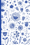 Notes: A Blank Sheet Music Notebook with Blue Watercolor Flowers Pattern Cover Art