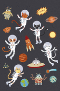 Notes: A Blank Sheet Music Notebook with Cat Astronaut Pattern Cover Art