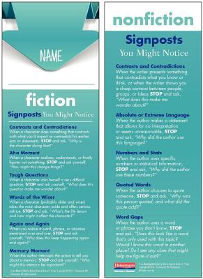 Notice & Note / Reading Nonfiction Signpost Student Bookmarks: 30-Pack - Beers, Kylene, and Probst, Robert E
