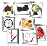 Nouns Learning Cards: Things at School