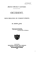 Occident, with Preludes on Current Events
