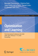 Optimization and Learning: Third International Conference, Ola 2020, C�diz, Spain, February 17-19, 2020, Proceedings