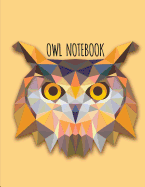 Owl Notebook: Composition Notebook - Large Print - Doodles and Inspritional Journal - Lined and Blank Paper for Writing and Drawing Book: Composition Notebook
