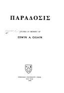 Paradosis: Studies in Memory of Edwin A. Quain